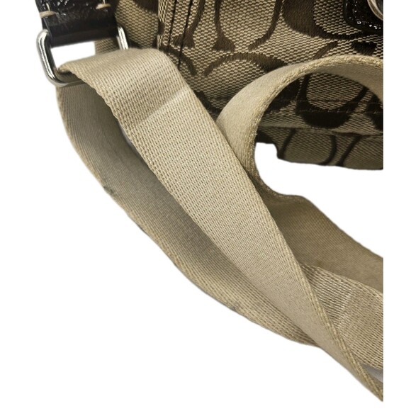 Coach Signature C Brown and Khaki Swingpack Crossbody Bag with Turnlock Pocket - Picture 8 of 11